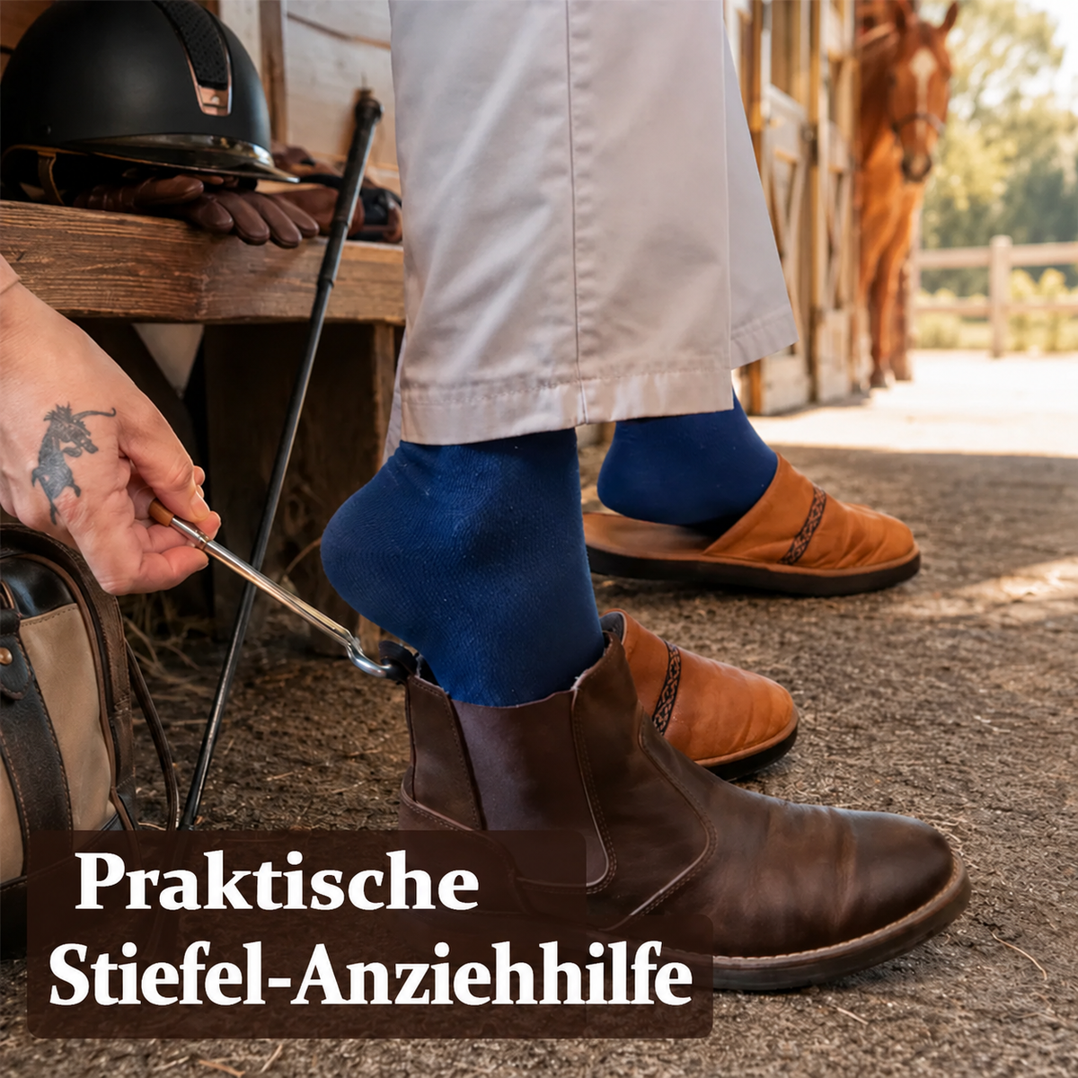 👞 Schuhlöffel-Haken im Pferde-Design für einfaches Anziehen