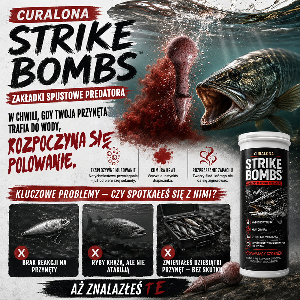 Oficjalny Sklep Markowy | ✅ Curalona® Strike Bombs — Nowa przynęta na wody słodkie i słone, która krwawi, musuje i prowokuje wielkie drapieżniki