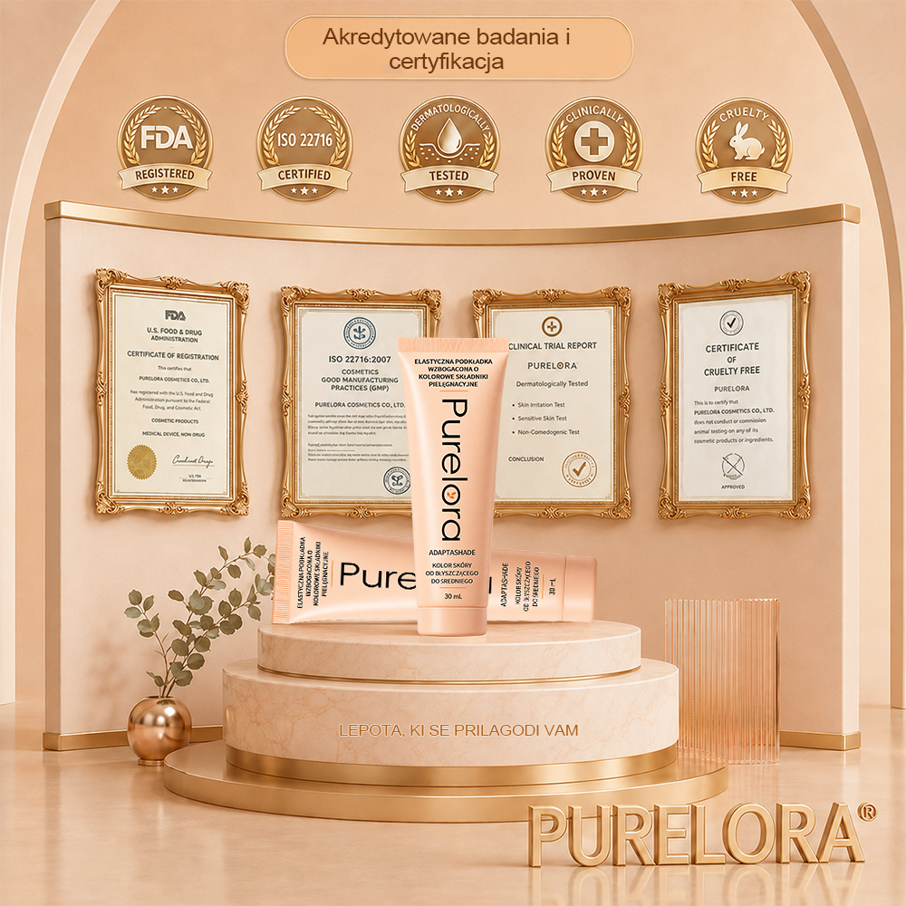 💖【Oficjalny Sklep】PURELORA® AdaptaShade Foundation — Dopasowujący się do kolorytu podkład z pielęgnacyjną formułą