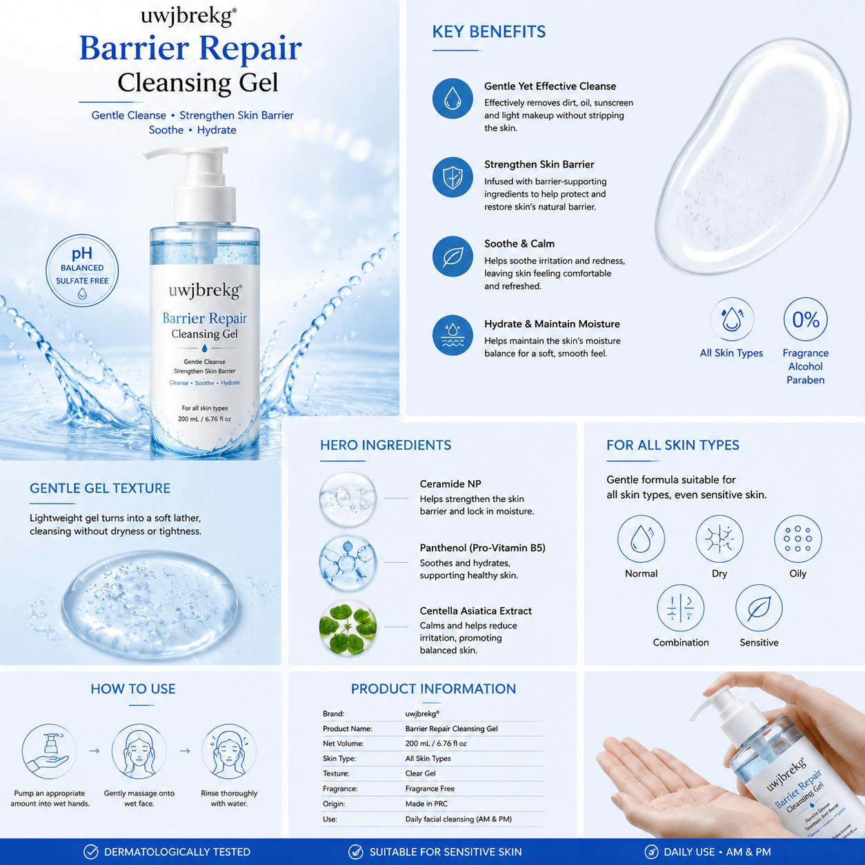 uwjbrekg® Barrier Repair Cleansing Gel