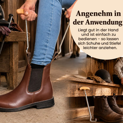 👞 Schuhlöffel-Haken im Pferde-Design für einfaches Anziehen