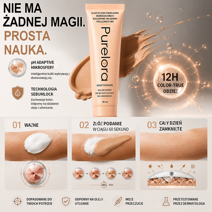 💖【Oficjalny Sklep】PURELORA® AdaptaShade Foundation — Dopasowujący się do kolorytu podkład z pielęgnacyjną formułą