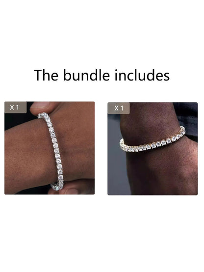 Jonc tendance orné de strass – Bracelet élégant et minimaliste pour femme et homme, à porter au quotidien