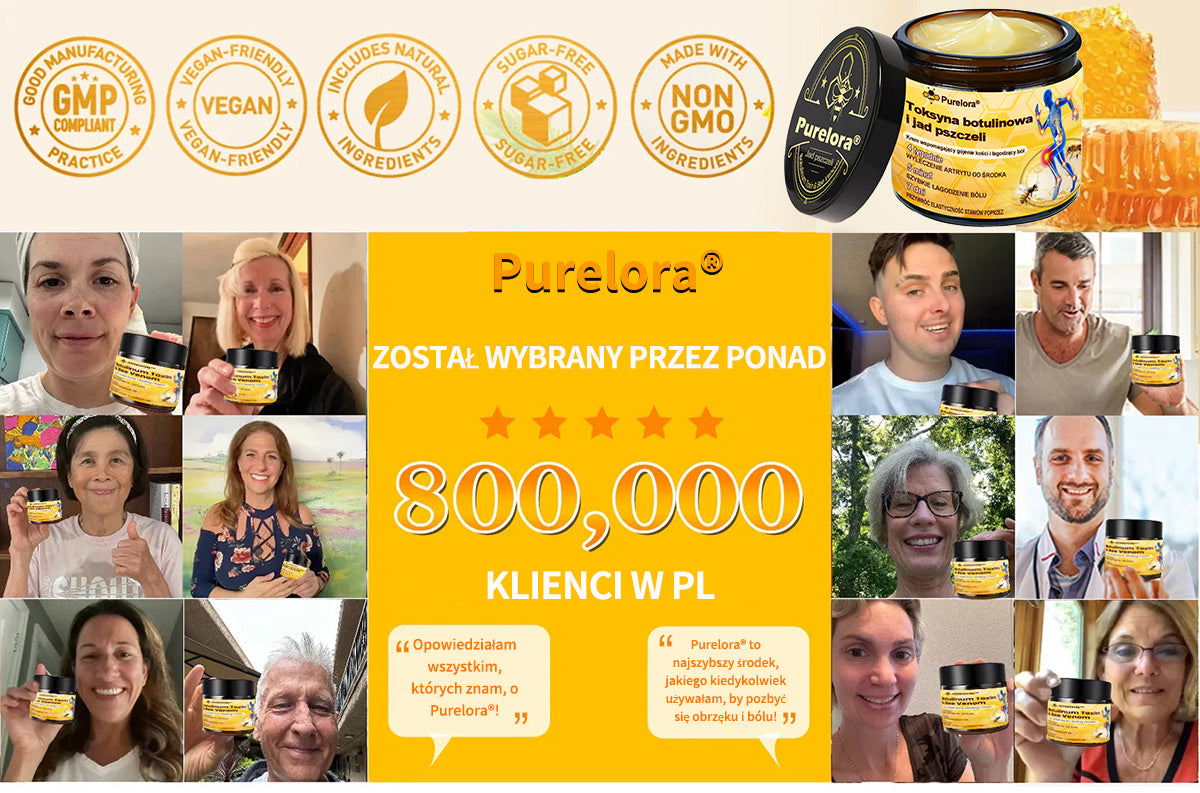 Purelora® – Krem przeciwbólowy i wspomagający regenerację kości z toksyną botulinową i jadem pszczelim