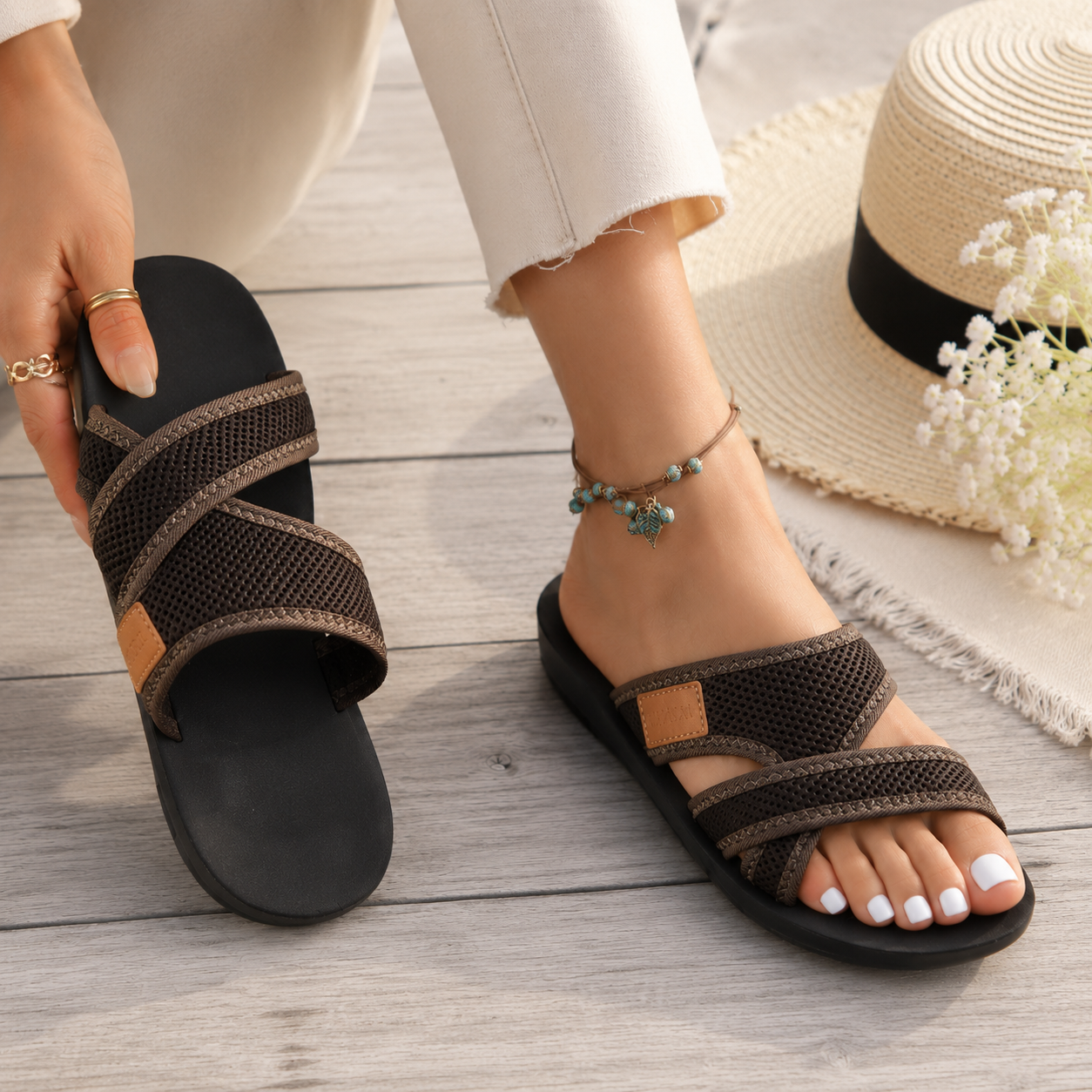 🚨 𝐃𝐄𝐑𝐍𝐈𝐄𝐑 𝐉𝐎𝐔𝐑 : 𝟖𝟎 % 𝐃𝐄 𝐑É𝐃𝐔𝐂𝐓𝐈𝐎𝐍 : Mules confort aérées pour femme – légères, polyvalentes et faciles à enfiler