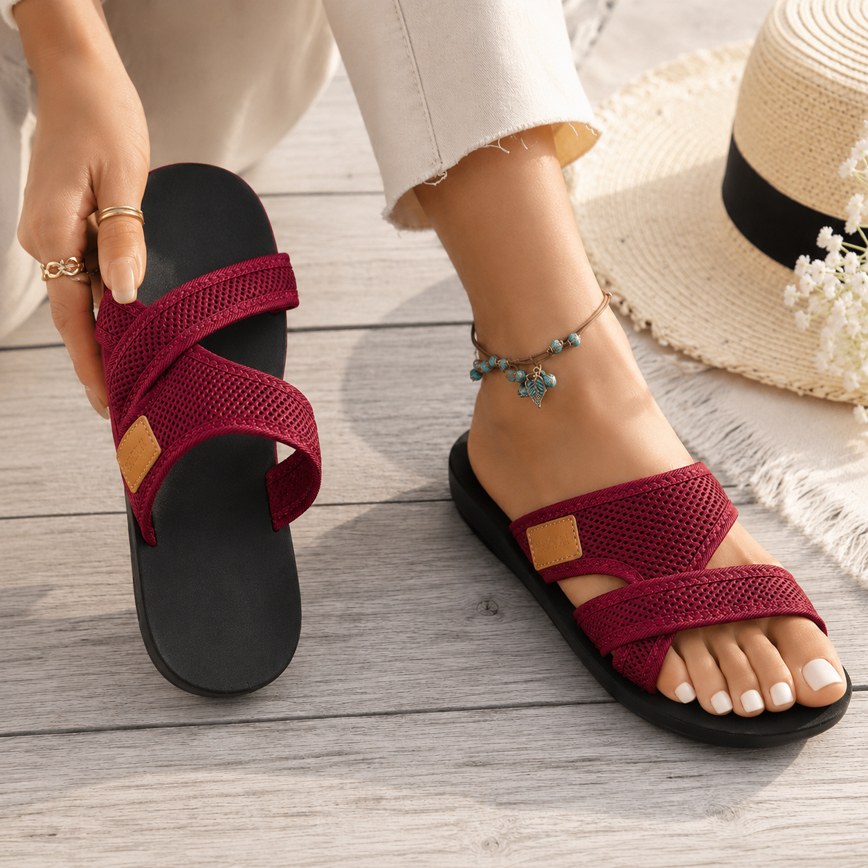 🚨 𝐃𝐄𝐑𝐍𝐈𝐄𝐑 𝐉𝐎𝐔𝐑 : 𝟖𝟎 % 𝐃𝐄 𝐑É𝐃𝐔𝐂𝐓𝐈𝐎𝐍 : Mules confort aérées pour femme – légères, polyvalentes et faciles à enfiler