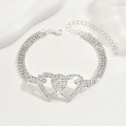 ✨ 𝐂𝐙𝐓𝐈𝐂𝐋𝐄® Chevillière Élégante à Cœur Facetté Brillance Diamant