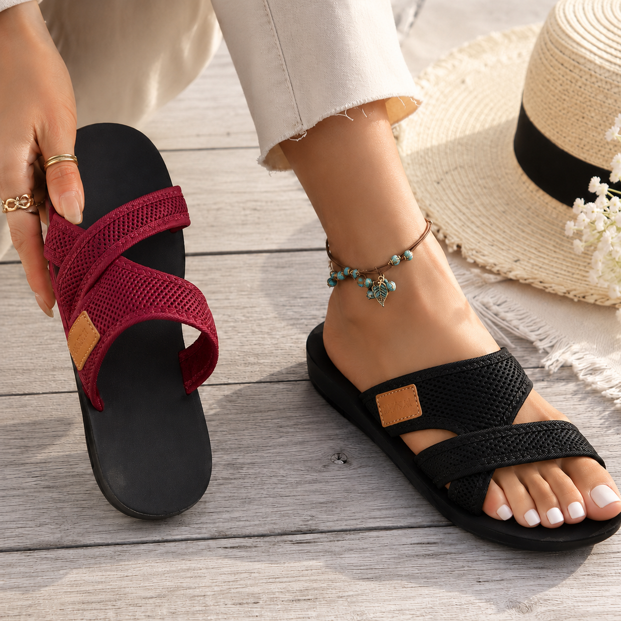 🚨 𝐃𝐄𝐑𝐍𝐈𝐄𝐑 𝐉𝐎𝐔𝐑 : 𝟖𝟎 % 𝐃𝐄 𝐑É𝐃𝐔𝐂𝐓𝐈𝐎𝐍 : Mules confort aérées pour femme – légères, polyvalentes et faciles à enfiler